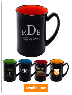 16 oz Marco Black out, Accent colored in, 2-tone mug