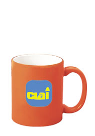 11 oz personalized coffee mug - orange out