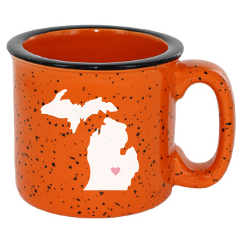 15 oz campfire stoneware speckled mug - orange out