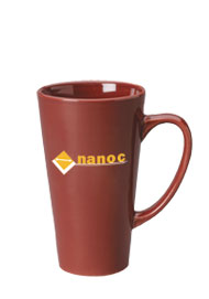 16 oz glossy funnel latte mug - maroon