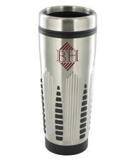 16 oz rocket stainless steel insulated travel mug - silver