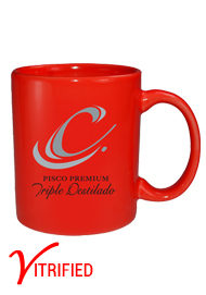 11 oz vitrified coffee mug - stanford red
