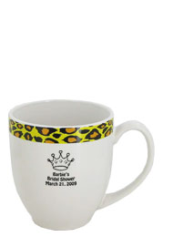 15 oz glossy bistro coffee mugs - Kenya Leopard