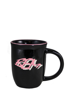 14 oz Salem Gloss Black Custom Mug with Pink Halo Accent