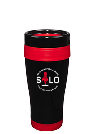 14 oz Formula Seven Black SS Travel Mug/Red Accents