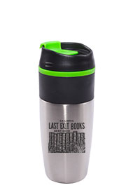 16oz Bandit Stainless Steel Travel Mug - Black Lid/Green Accents