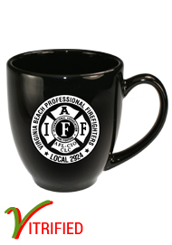 15 oz glossy vitrified cancun bistro coffee mugs - black