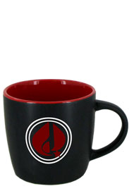 12 oz Effect Two Tone Matte Finish Black Out/Red In Mug