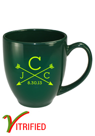 15 oz glossy vitrified bistro coffee mugs - Hunter Green