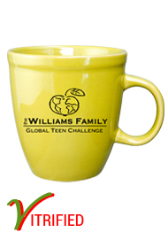 17 oz glossy vitrified mocha coffee mugs - Lemon Yellow
