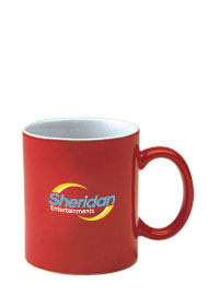 11 oz personalized coffee mug - red out