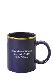 11 oz personalized coffee mug - cobalt blue