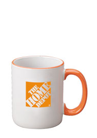 12 oz halo ceramic coffee mug - orange