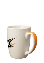 11 oz accent challenger mug - orange handle