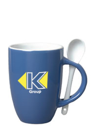 12 oz spoon mug coffee mug w/spoon - celestial blue