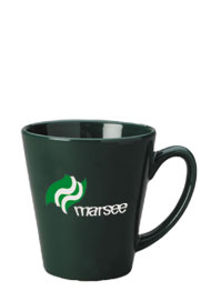 12 oz glossy latte coffee mug - green