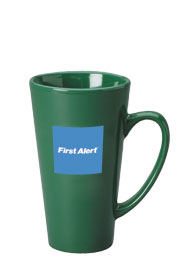 16 oz glossy funnel latte mug - green