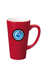 16 oz glossy funnel latte mug - red out