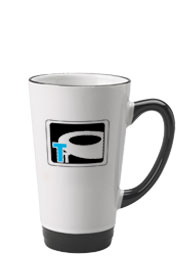 16 oz halo funnel latte mug - black
