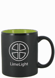 11 oz Hilo Two Tone Matte Finish Black Out/Green In C-Handle Mug