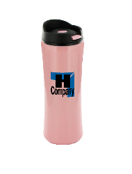 14 oz clicker travel mug - pink
