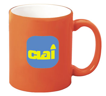 11 oz c-handle mug - orange out