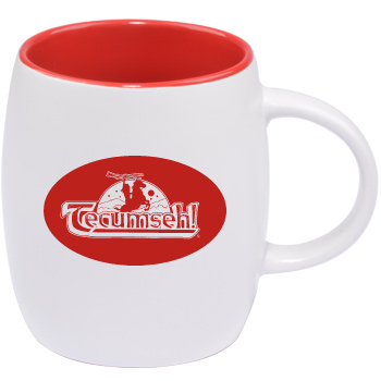 14 oz Vero Mug - Silk White Out/Gloss Red In