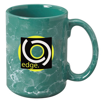 15 oz marbleized el grande ceramic mug - green