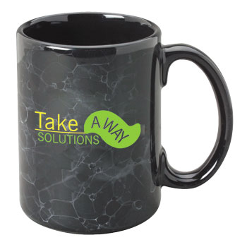 15 oz marbleized el grande ceramic mug - black