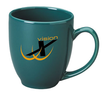 15 oz glossy bistro coffee mugs - green