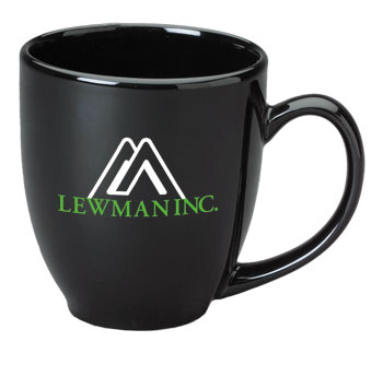 15 oz glossy bistro coffee mugs - black