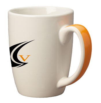 11 oz accent challenger mug - orange handle