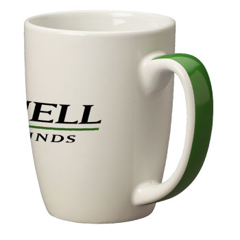 11 oz accent challenger mug - green handle