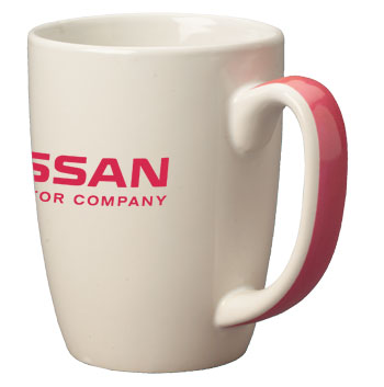 11 oz accent challenger mug - pink handle