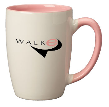 16 oz san diego challenger mug - pink trim & in - white out