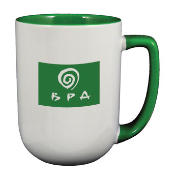 17 oz bakersfield two tone coffee mugs - green