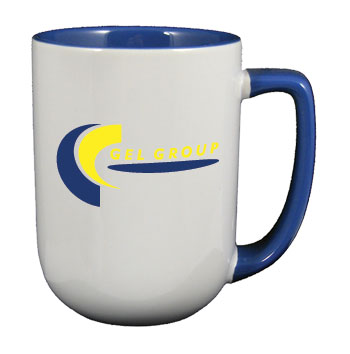 17 oz bakersfield two tone coffee mugs - light blue