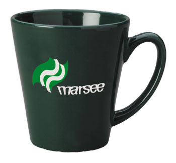 12 oz glossy latte coffee mug - green