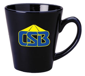 12 oz glossy latte coffee mug - cobalt blue