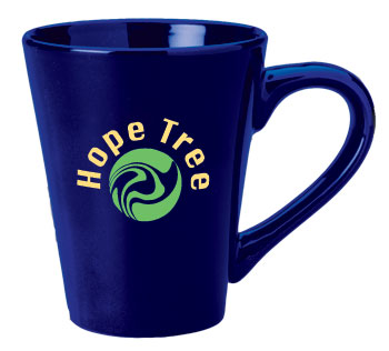 14 oz tulsa latte mug - cobalt blue