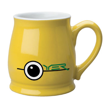 15 oz lemon yellow country style coffee cup