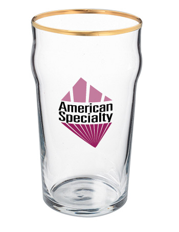 19 oz lager promotional beer glass