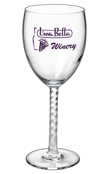 10.5 oz angelique goblet printed wine glass
