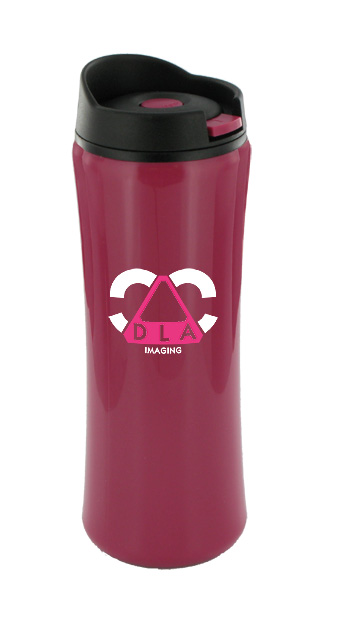 14 oz clicker travel mug - mauve