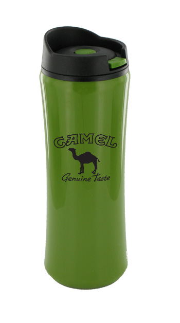 14 oz clicker travel mug - olive