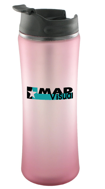 14 oz laguna matte surface travel mug - rose pink