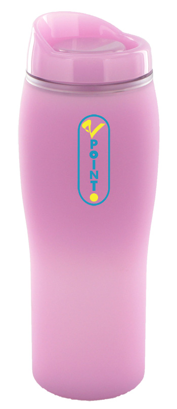 14 oz optima matte surface travel mug - pink