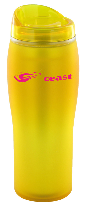 14 oz optima matte surface travel mug - yellow