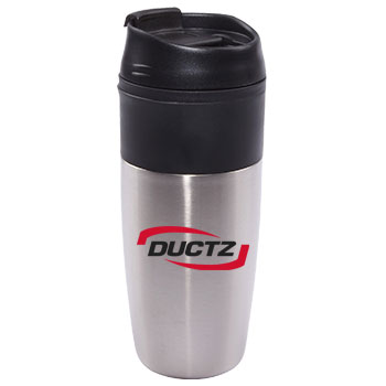 16 oz Bandit Stainless Steel Travel Mug with all Black Lid