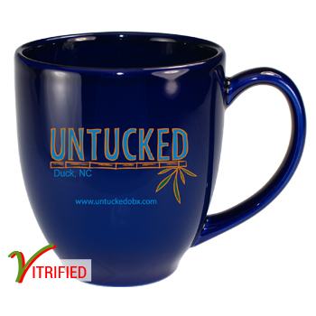 15 oz glossy vitrified cancun bistro coffee mugs - Cobalt Blue